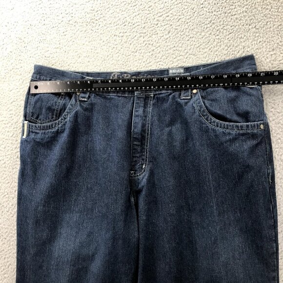 RAIDER Jean Co Vintage Mens 42x32 Straight Wide Leg Flap Pocket Dark Wash Denim - Picture 15 of 16